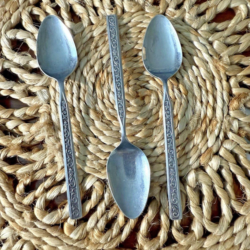 Stanley Rogers Evening Lace Teaspoon‎ Stainless 6 3/8" Lot of 3